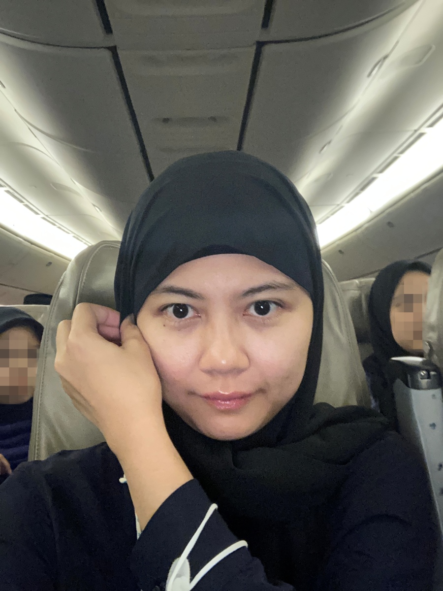 selfie di dalam pesawat saudi airlines